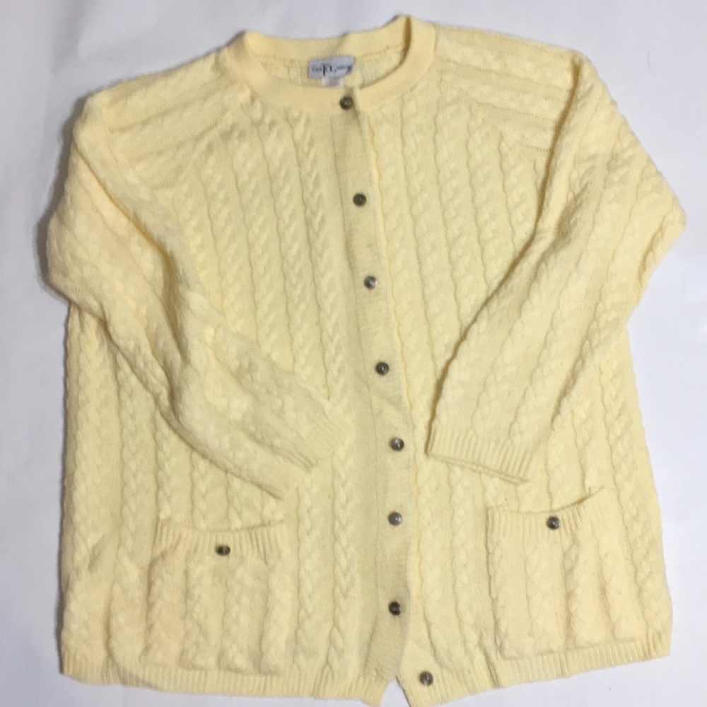 The Tog Shop - Knitted braid design yellow sweater